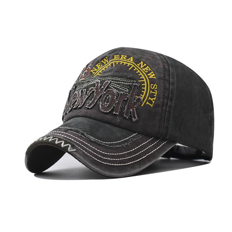 Новая бейсболка из стираного хлопка с вышивкой «НЬЮ-ЙОРК», стираная старая кепка, уличная солнцезащитная кепка