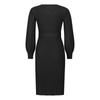 Women's Fashion Casual Solid Color Round Neck Long Sleeves Knitted Slim Fit Pleated Dress