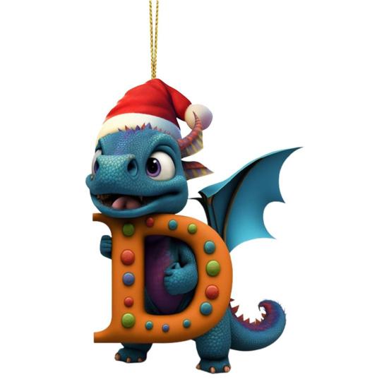Рождественская елка Подвеска Мультфильм Динозавр Письмо Украшение для дома Окно автомобиля 2D Плоский