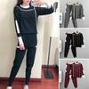 1 Set Women Suit Color Matching Comfortable Casual Long Sleeve Pullover And Pants Set