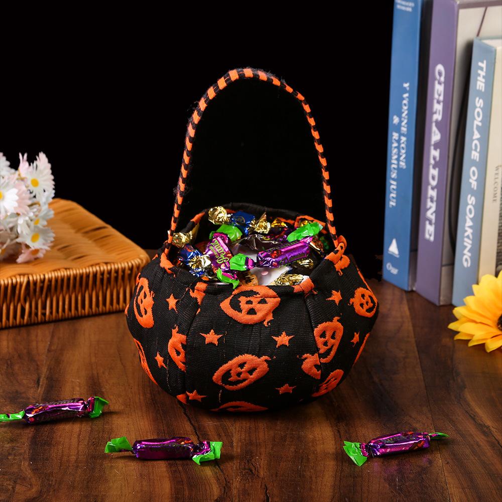 Pumpkin Candy Bucket Decorative Spider Goodie Bags Bat Candy Bag Multi-Functional Skull Head Candy Bucket For Table Decorations