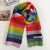 New Rainbow Scarf with Wool Women's Autumn and Winter Versatile Cute Girl Student Neck Scarf