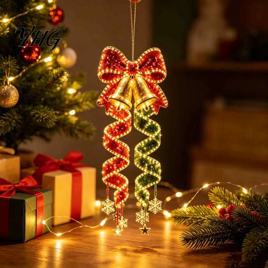 Festive Party Lighting for Home Christmas Magic Spiral Hanging LED Light, Decoration with Porch Ornaments Day And Night Lights Entryway Doorway