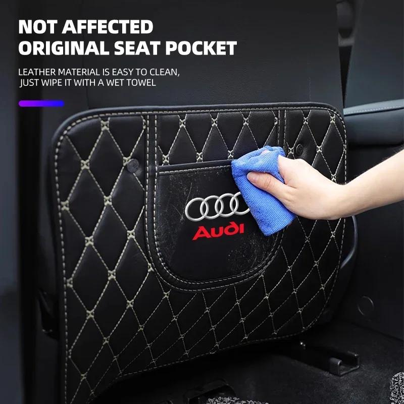 1Pcs Car Anti-Kick Pad Seat Back Protector Cover For q2 Quattro Sline A3 A4 A6 A5 Q5 A1 Q7 Q3 Q2 Q8 A7 A8 TT S1 SQ5 RSQ3 RSQ8