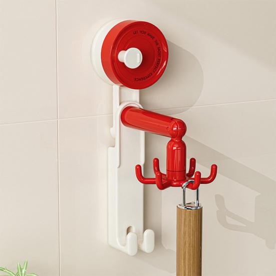6-Claw Suction Cup Hook 360-Degree Swivel Hook No Drilling Adhesive-free Removable Hook for Home Wall Kitchen Bathroom