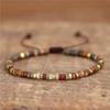 Vintage & Boho Jasper 2mm*4mm Bead Bracelet, Adjustable High Quality, Minimalist Bracelet, Brown Stone Bracelet, Dainty Bracelet