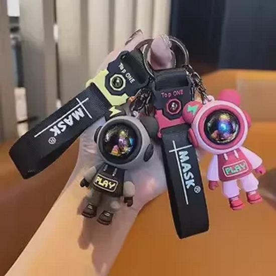 Брелок для ключей Lightning Bear Couples - мультяшный кулон для мужчин и женщин, подвеска для школьного ранца, автомобильный аксессуар