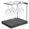KOHLER Folding Wire Glass Holder or Drying Rack, Folds Up To 1.25 Inches, Holds Up To 6 Glasses, Charcoal