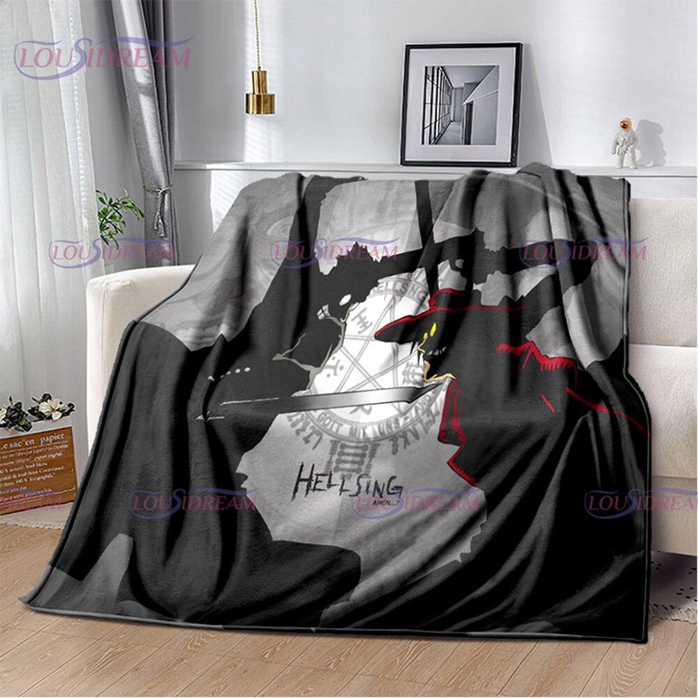 Одеяло серии аниме «Хеллсинг», одеяло с принтом «Алукард», мягкое покрывало, пляжное теплое дорожное покрывало для детей, подарок для мальчиков и девочек