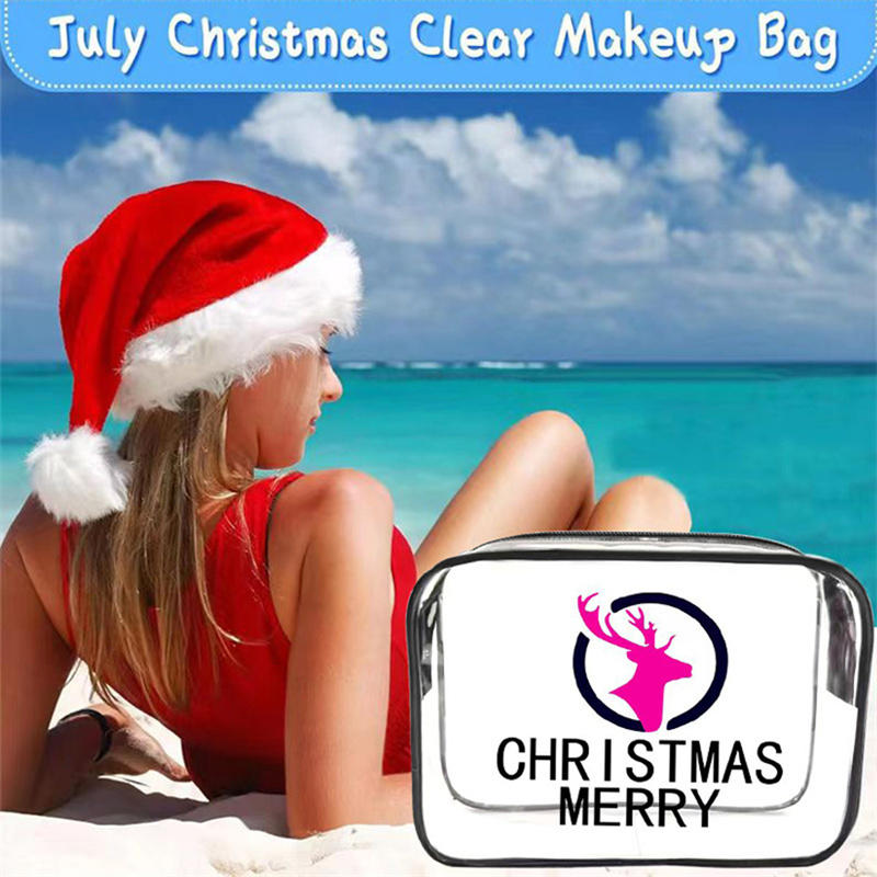 Прозрачная косметичка Рождественские украшения Креативная сумка из ПВХ Косметические кисти для хранения Дамы Женщины Рождественские подарки