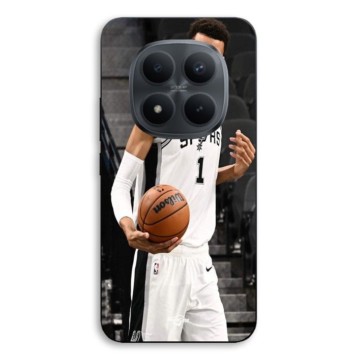 Coque - MANIACASE - Xiaomi Redmi Note 15 Pro Plus 5G - Silicone TPU - Noir - Victor Wembanyama San Antonio Spurs n°1