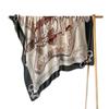Black retro 135 square scarf autumn and winter new shawl silk scarf literary imitation cotton and linen scarf rough edge hollow out