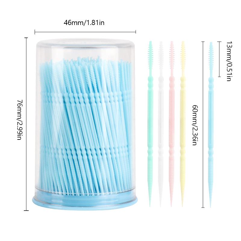 300/шт Зубочистка-щетка Пластиковая зубочистка Двусторонняя Одноразовая Бытовая Межзубная щетка Для чистки зубов Зубная нить