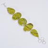Fantastic Top Grade Qualite 100% Natural Serpentine Mix Shape Ethnic Style Handmade Jewelry 925 Steling Silver Plated Bracelet 7-9" WSJ-5148
