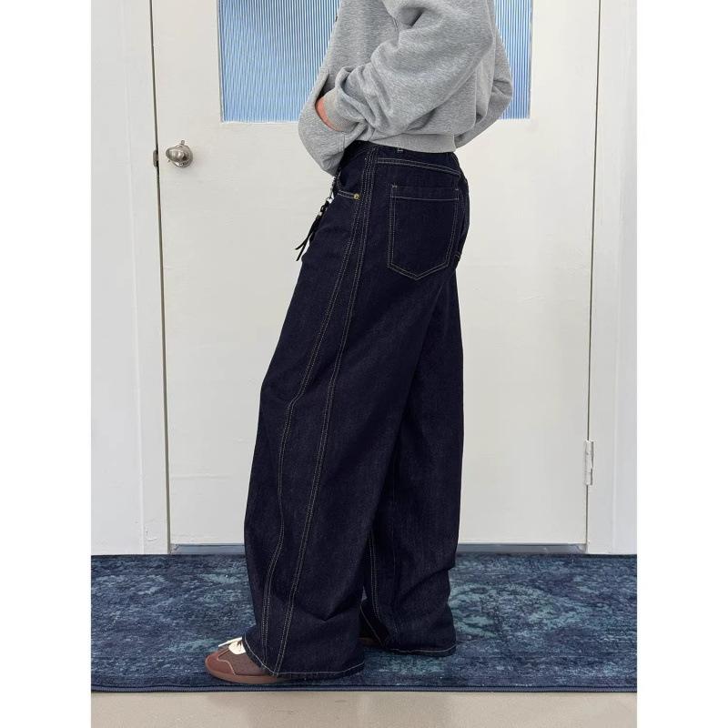 Джинсы JYL Унисекс Bootcut Американский Винтаж Свободные Черные Премиум Модные Широкие Джинсовые Брюки