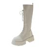 Rimocy 2025 Autumn Winter New Chunky Platform Long Boots Women Thick-soled Stretch Knitted Knee High Boots Woman Botas De Mujer
