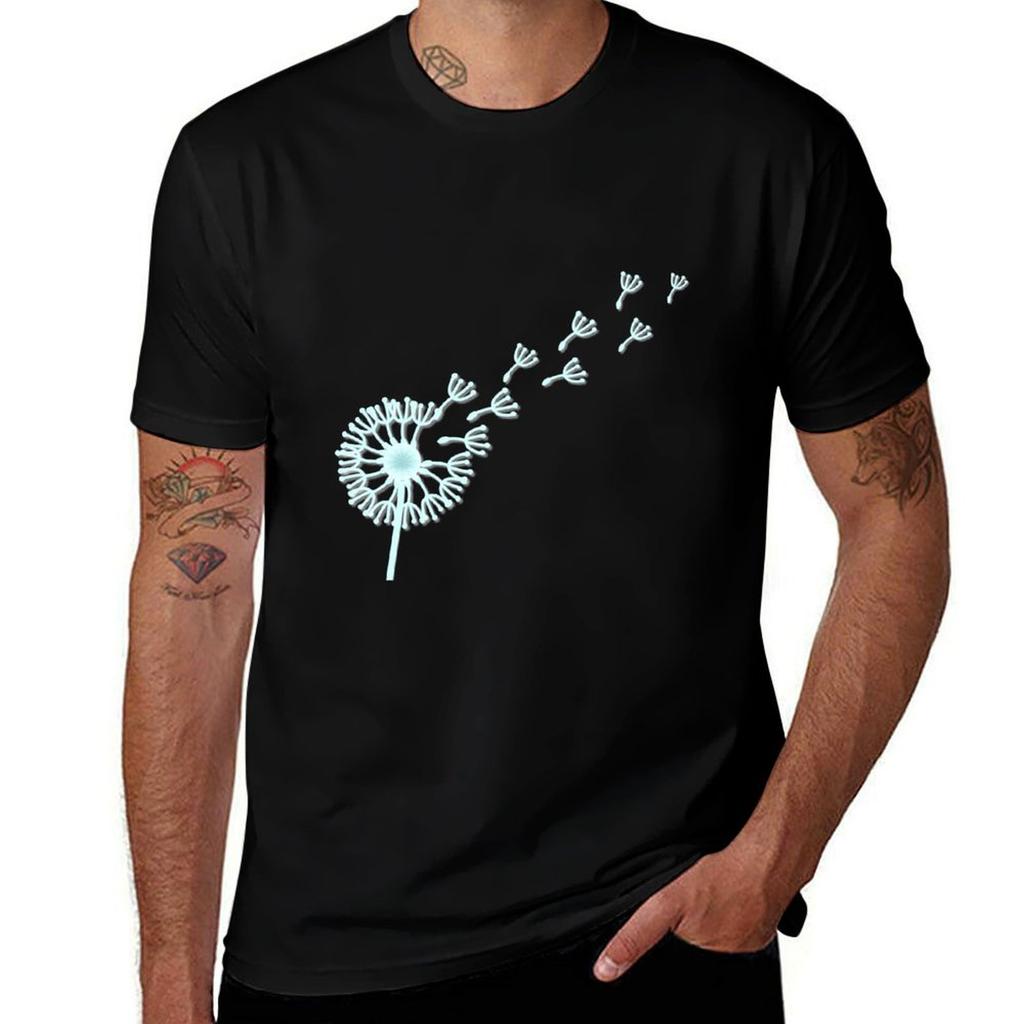 Dandelion Seeds Tshirt Stylish Print Short Sleeve Tee