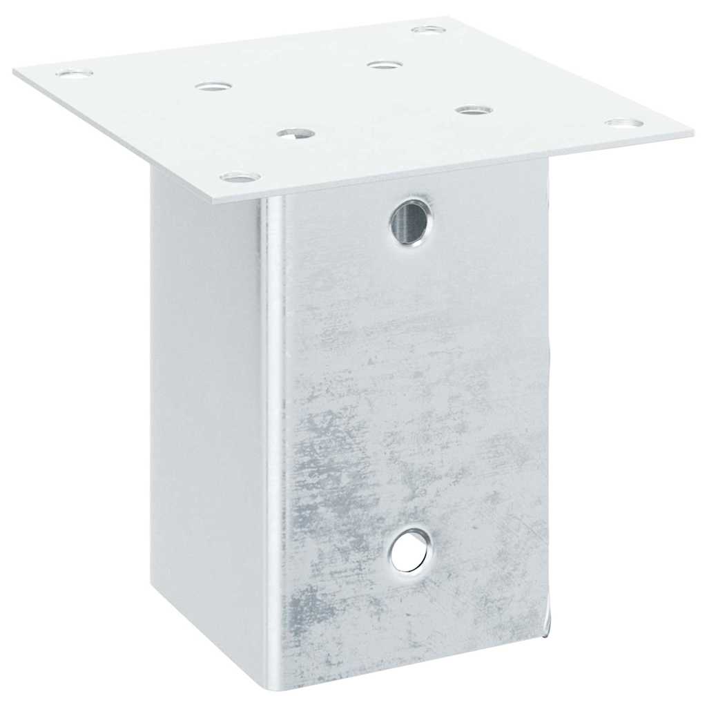 vidaXL Pfostenträger Quadratisch 4Stk. Silber 81x81mm Verzinkter Stahl