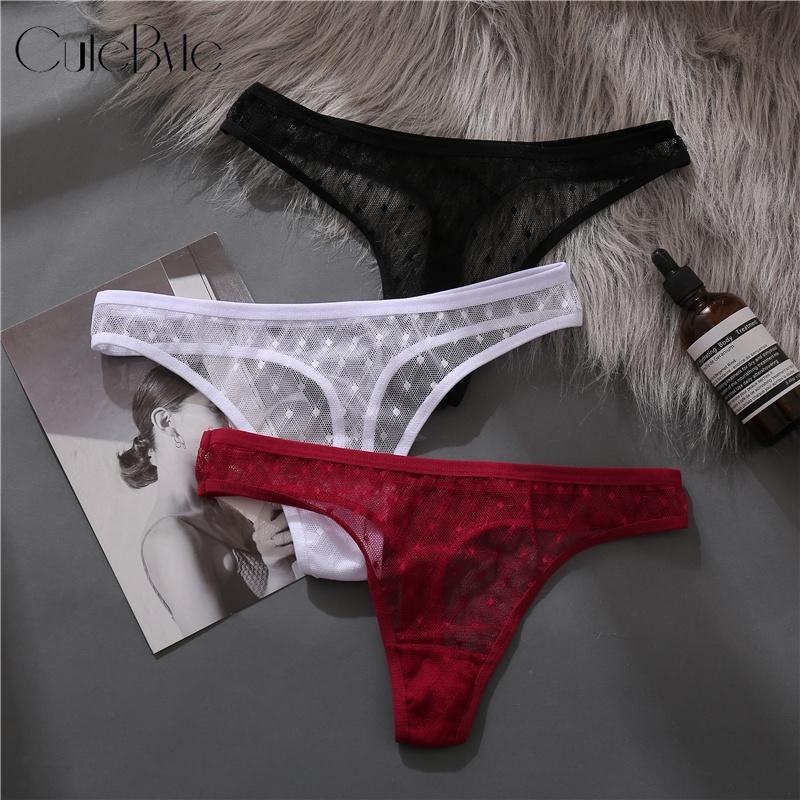 CuteByte, 2 шт., сексуальные трусики для женщин, перспективные женские стринги с низкой талией, ажурные стринги, новое женское нижнее белье