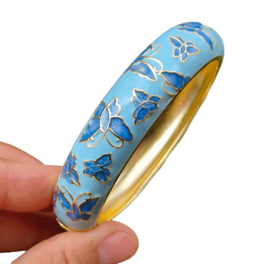 1.4cm Butterfly Enamel Bracelet Enamel Colored Oil Drip Enamel Bracelet Gifts for Women Girl