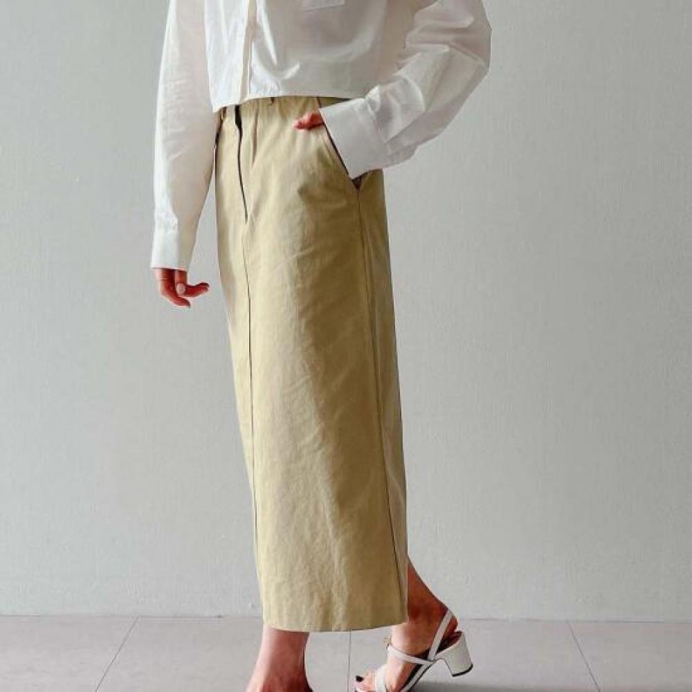 New Arrivals Open Run Nikai Casual Simple Women Long Skirt Cotton