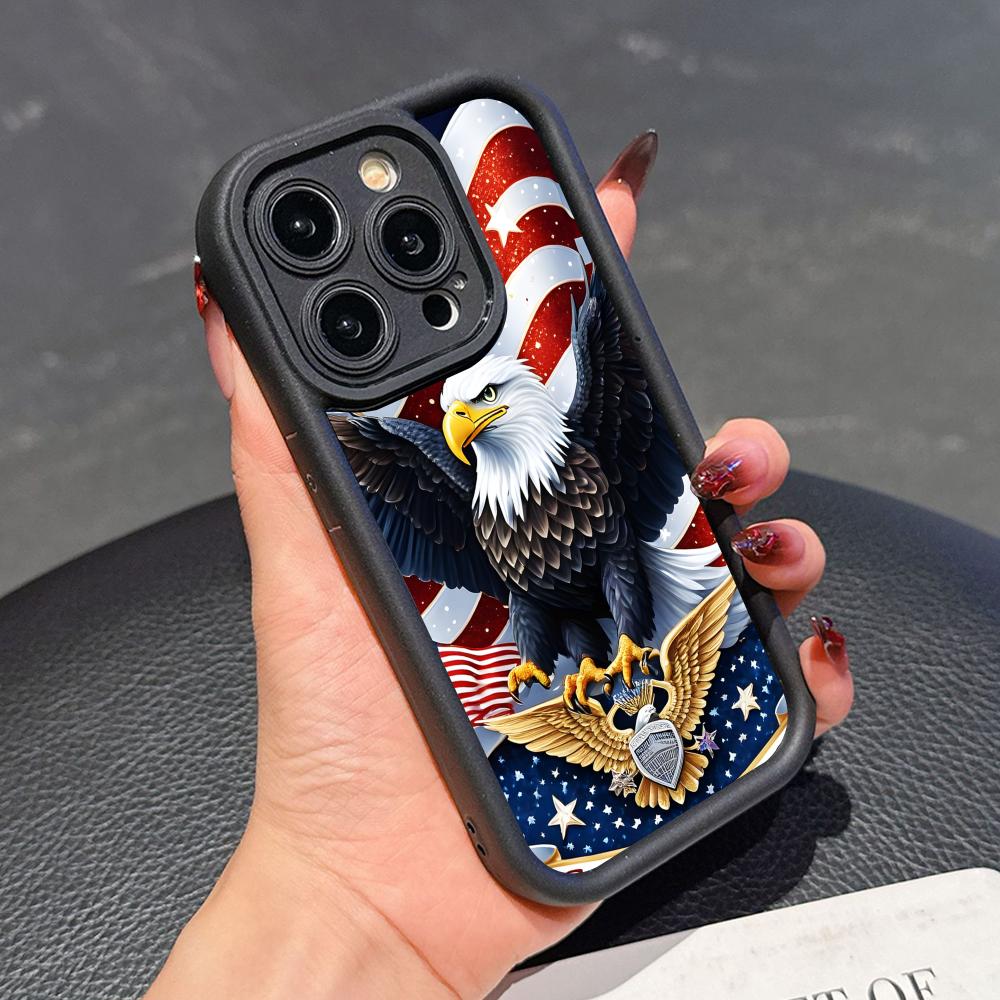 США Флаг Америки Утолщенный ТПУ Чехол для Мобильного Телефона для iPhone 17 16 15 14 13 12 11 Air Pro Max Plus Цветной Чехол