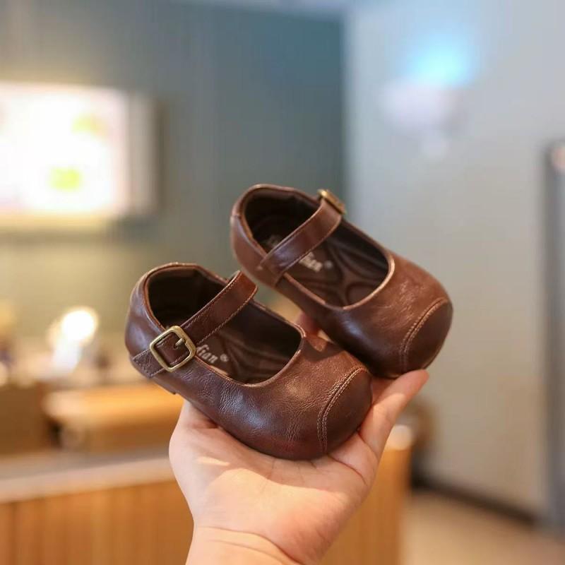 Soft Sole Toddler Girls Princess Shoes 1 Old Baby First Walkers 2026 Low Cut Mary Janes In Beige Black Brown Red