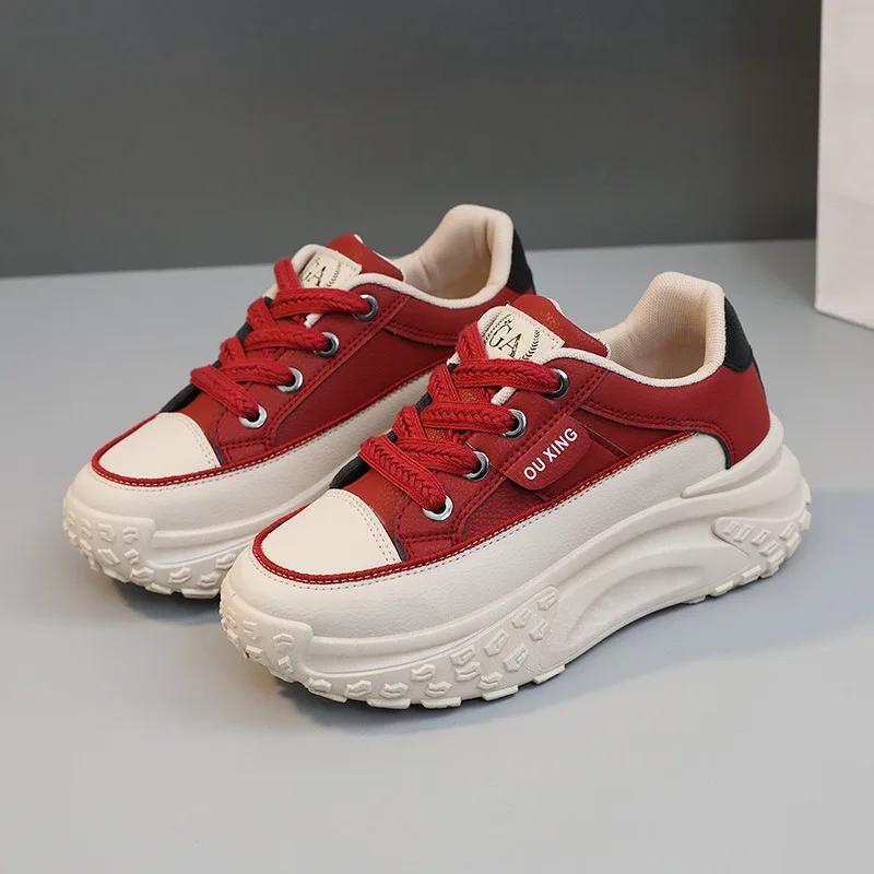 Luxury Women's Sneakers Fashion Outdoor Casual Shoes Designer Platform Shoes for Women Lace Up Vulcanized Shoes Zapatillas Mujer