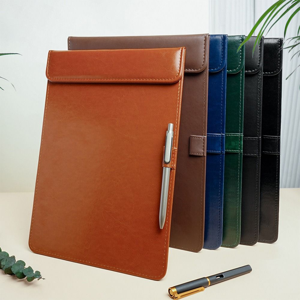 PU Leather Signature Writing Pad Magnetic Absorption Menu Folder Multi-functional Clip Board Hotel