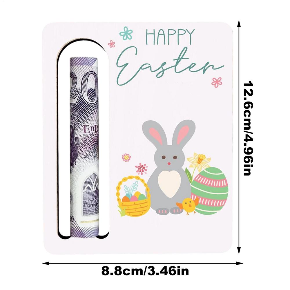 Easter Wooden Bunny Wallet Easter Coin Gift Multifunctional Party Decorations Unique transparent window design Beautiful
