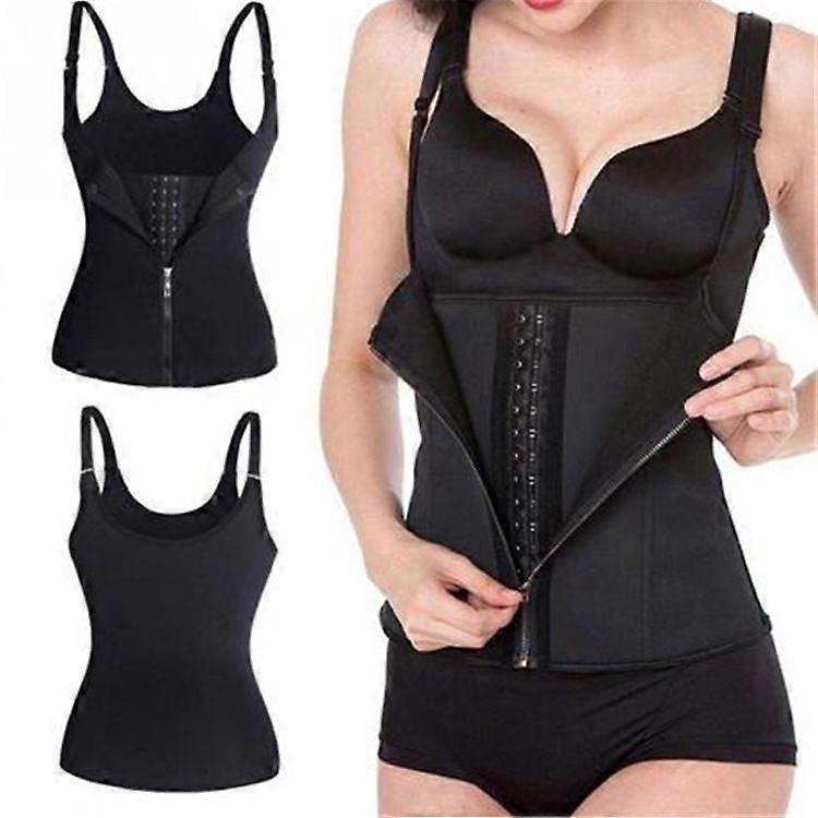 3 Clip&1 Zip 6 Steel Boned Waist Trainer Corset Sport Workout Body Shaper Tummy Control