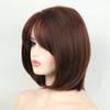 Short Blond Brown Synthetic Bob Wig with Bangs Natural Looking Heat Resistant Wig for Women Daily Party Halloween