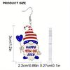 2D Flat Independence Day American Flag Gnome Acrylic Earrings Celebration Accessories Elegant Earrings Party Earrings