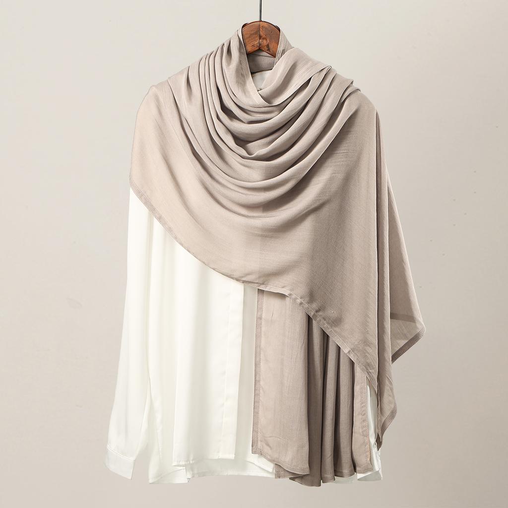 Хлопок Район Модал Хиджаб Шарф Однотонный Головной платок Накидки Большой размер Однотонные Шали Мусульманский Женский Хиджаб Исламский Тюрбан Повязка на голову 190*85см