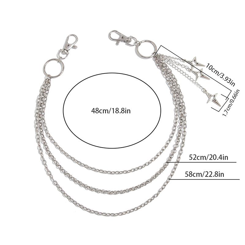 Retro Punk Rock Cross Pants Waist Chain Men Women Jeans Chain Cross Pendant Keychain Jeans Unisex Hip-Hop Jewelry Gift