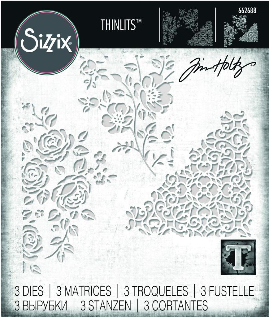 Sizzix Thinlits Mixed Media Cutting Die Set by Tim Holtz Authentic Japanese Product #5 (3-Pack) [662688]