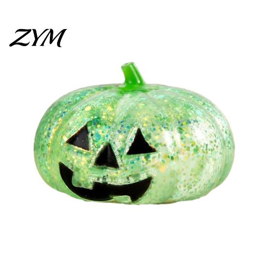 Halloween Party Favors Glitter Pumpkin Stress Ball, Head Squeeze Toy for Desk Decompression Toys Relief, Creepy Fidget Soft Squeezable