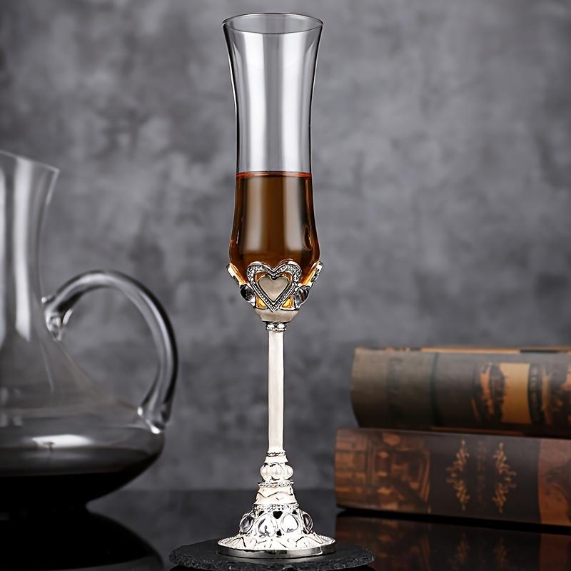 Бокал для шампанского с металлической ножкой, бессвинцовый хрустальный бокал для шампанского, винтажный бокал для шампанского премиум-класса для бара, паба, клуба, ресторана и домашнего использования Drinkw
