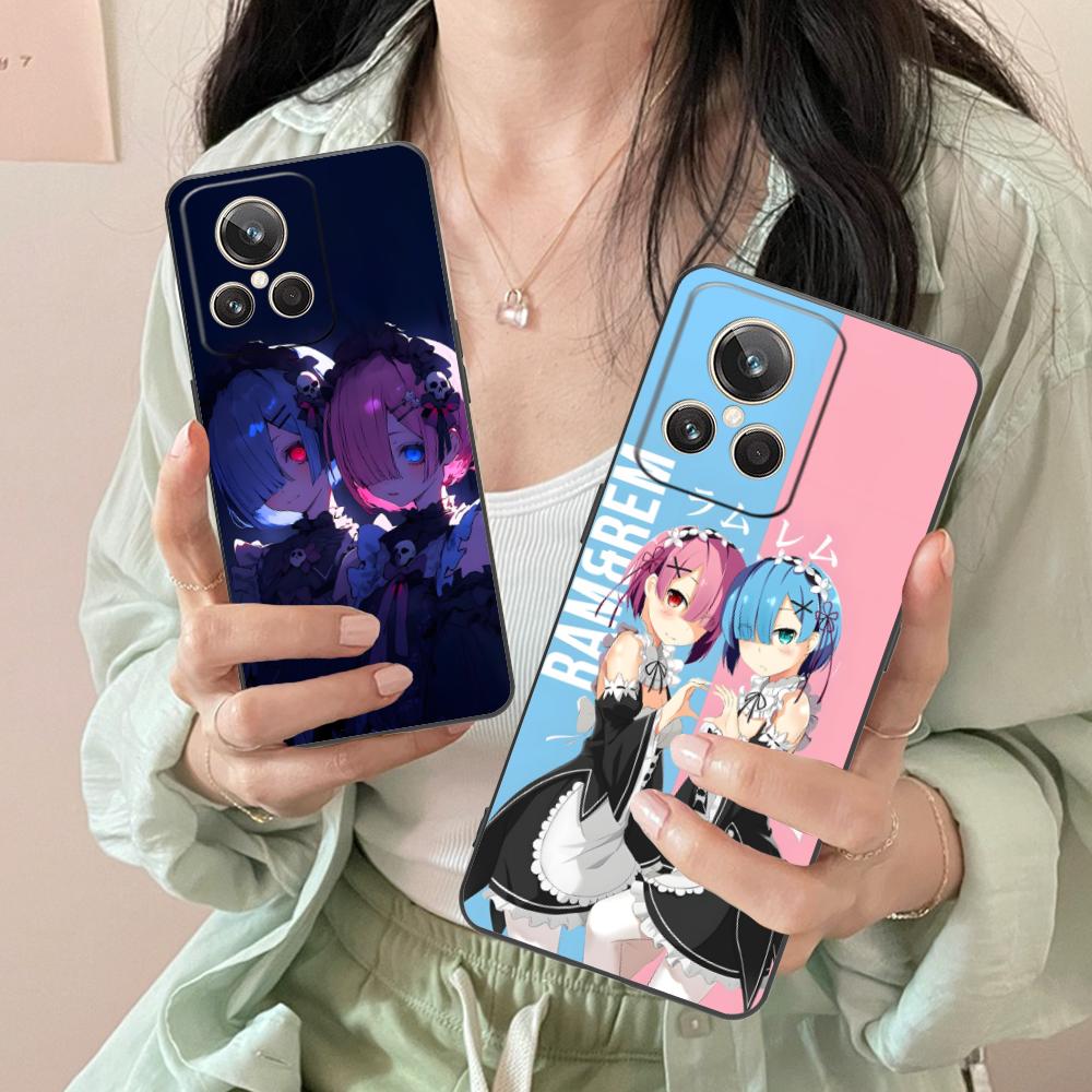 Чехол для мобильного телефона ReZero Rem Ram из матового ТПУ для Realme 15 14 13 12 11 10 9 Pro Plus T i Lite 5G, цветная печать