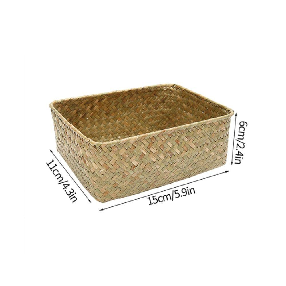 Cosmetic Storage Fruit Storage Box Storage Baskets Woven Seagrass Straw Rattan Basket Picnic Basket