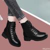 Мода Модные универсальные женские ботинки зима новые Элегантные простые удобные толстый квадратный носок толстый каблук женские короткие ботинки