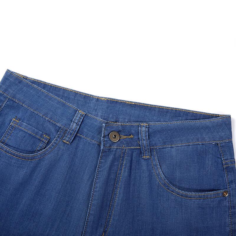 Джинсы мужские из денима с шелком, дышащие, прямого кроя