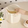Mini Cream Flips Lid Trash Can Durable Plastic For Desk Organization In Dorm And Office With Space Saving