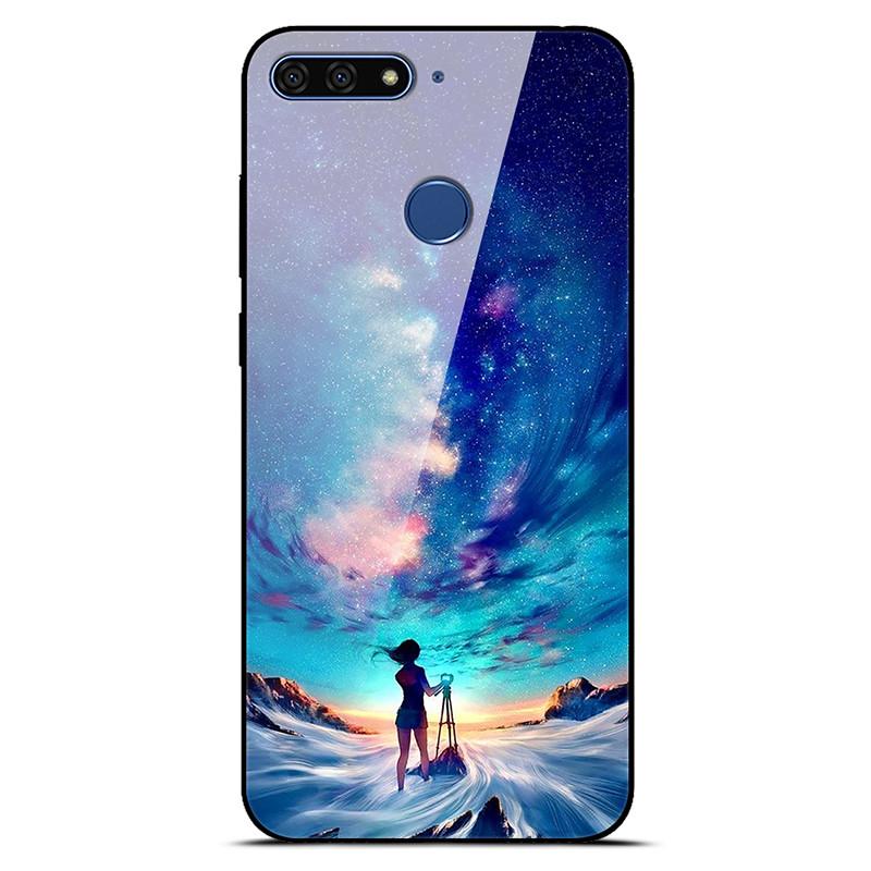 Honor 7C Case Tempered Glass Back Cover For Huawei Honor 7C AUM-L41 Case Honor 7A Pro Soft Bumper On Honor 7 C Honor 7A Case
