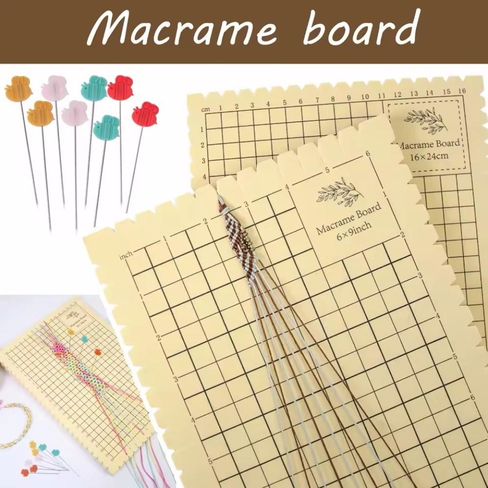 16x24cm Macrame Board and Pins Kit 6x9in Knotting Board DIY Craft Grid Board Bracelet Making