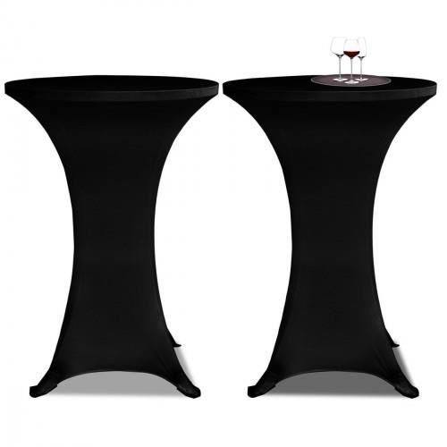 Housse de table - Noir - Ø 70 cm - Extensible - 2 pièces - Lavable à 40°C