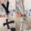 Bowknot Strapping Lolita Lace Gloves Black White Sunscreen Sleeve  Cosplay  Accessories