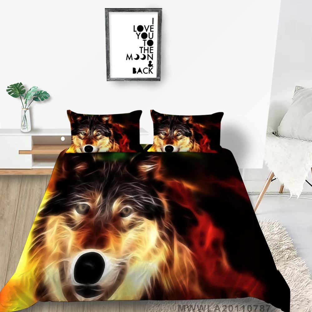 2023 Новый стиль 3D принт волка Постельное белье Утешитель Пододеяльник Пододеяльник Покрывало Постельный комплект из микрофибры Одинарная двойная наволочка королевского размера