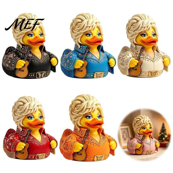 Unique Plastic Duck Collectibles Charming Novelty Ornament, Musical Theme with Guitar Ornaments for Music Lovers Decor, Decorative Collectible