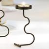Iron Art Solid Color Desktop Candle Holder Unique Handicrafts Ornaments Gift Living Room Candlestick Decorative Home Decoration
